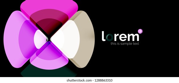 Circles and triangles design abstract background, vector abstract geometric design with sample text