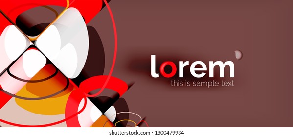 Circles and triangles design abstract background, vector abstract geometric design with sample text