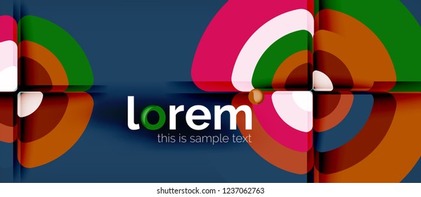 Círculos y triángulos de fondo abstracto geométrico. Plantilla de diseño abstracto de moda para presentación de negocios o tecnología o portada de folletos web, fondo de pantalla. Ilustración del vector