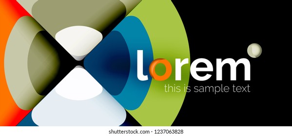 Circles and triangles geometric abstract background. Trendy abstract layout template for business or technology presentation or web brochure cover, wallpaper. Vector illustration