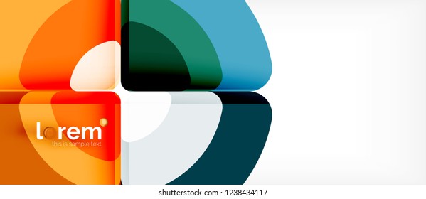 Círculos y triángulos de fondo abstracto geométrico. Plantilla de diseño abstracto de moda para presentación de negocios o tecnología o portada de folletos web, fondo de pantalla. Ilustración del vector