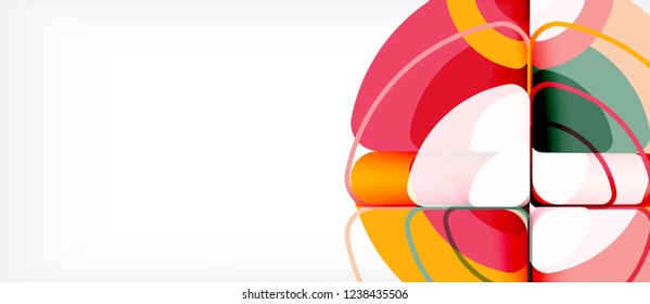 Círculos y triángulos de fondo abstracto geométrico. Plantilla de diseño abstracto de moda para presentación de negocios o tecnología o portada de folletos web, fondo de pantalla. Ilustración del vector