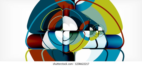 Circles and triangles geometric abstract background. Trendy abstract layout template for business or technology presentation or web brochure cover, wallpaper. Vector illustration