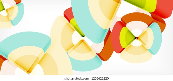 Círculos y triángulos de fondo abstracto geométrico. Plantilla de diseño abstracto de moda para presentación de negocios o tecnología o portada de folletos web, fondo de pantalla. Ilustración del vector