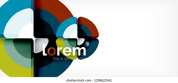 Círculos y triángulos de fondo abstracto geométrico. Plantilla de diseño abstracto de moda para presentación de negocios o tecnología o portada de folletos web, fondo de pantalla. Ilustración del vector