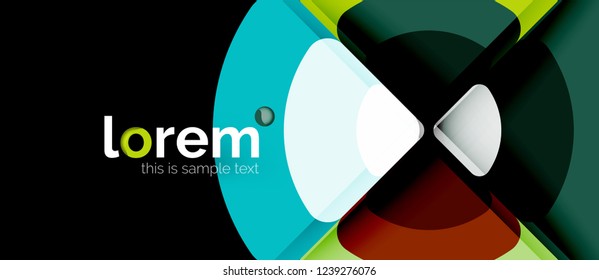 Circles and triangles geometric abstract background. Trendy abstract layout template for business or technology presentation or web brochure cover, wallpaper. Vector illustration
