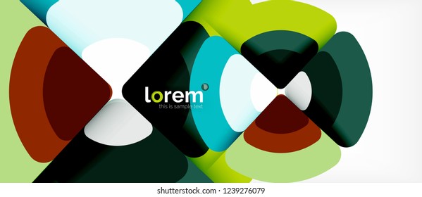 Circles and triangles geometric abstract background. Trendy abstract layout template for business or technology presentation or web brochure cover, wallpaper. Vector illustration
