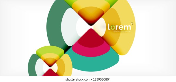 Circles and triangles geometric abstract background. Trendy abstract layout template for business or technology presentation or web brochure cover, wallpaper. Vector illustration