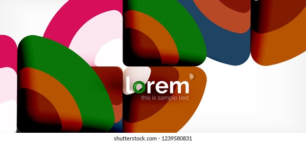 Círculos e triângulos com fundo abstrato geométrico. Modelo de layout abstrato moderno para apresentação de negócios ou tecnologia ou capa de brochura da web, papel de parede. Ilustração vetorial