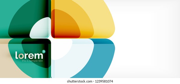 Círculos y triángulos de fondo abstracto geométrico. Plantilla de diseño abstracto de moda para presentación de negocios o tecnología o portada de folletos web, fondo de pantalla. Ilustración del vector