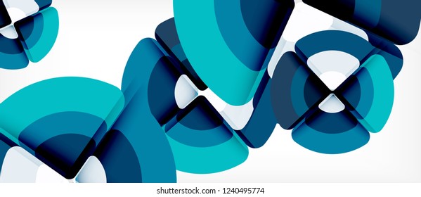 Circles and triangles geometric abstract background. Trendy abstract layout template for business or technology presentation or web brochure cover, wallpaper. Vector illustration