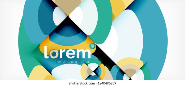 Circles and triangles geometric abstract background. Trendy abstract layout template for business or technology presentation or web brochure cover, wallpaper. Vector illustration