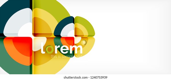 Círculos y triángulos de fondo abstracto geométrico. Plantilla de diseño abstracto de moda para presentación de negocios o tecnología o portada de folletos web, fondo de pantalla. Ilustración del vector