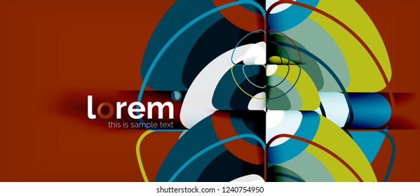 Circles and triangles geometric abstract background. Trendy abstract layout template for business or technology presentation or web brochure cover, wallpaper. Vector illustration