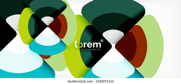 Circles and triangles geometric abstract background. Trendy abstract layout template for business or technology presentation or web brochure cover, wallpaper. Vector illustration