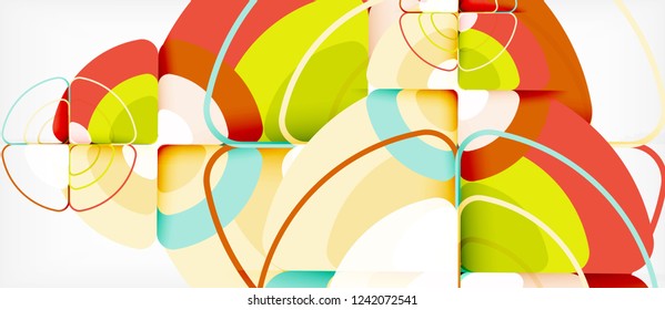 Circles and triangles geometric abstract background. Trendy abstract layout template for business or technology presentation or web brochure cover, wallpaper. Vector illustration