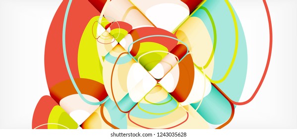 Circles and triangles geometric abstract background. Trendy abstract layout template for business or technology presentation or web brochure cover, wallpaper. Vector illustration