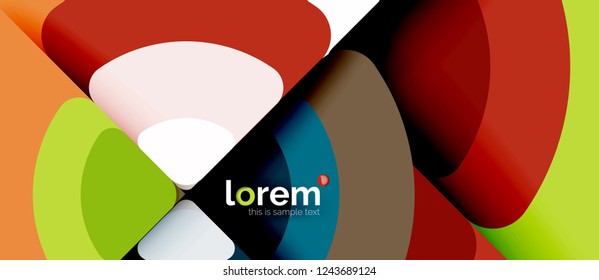 Circles and triangles geometric abstract background. Trendy abstract layout template for business or technology presentation or web brochure cover, wallpaper. Vector illustration