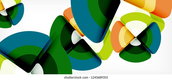 Circles and triangles geometric abstract background. Trendy abstract layout template for business or technology presentation or web brochure cover, wallpaper. Vector illustration