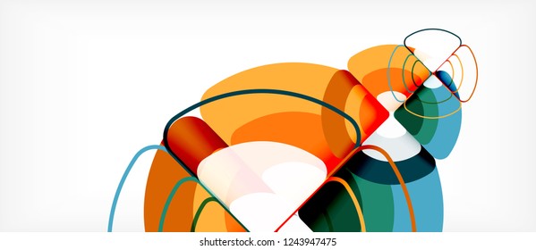 Circles and triangles geometric abstract background. Trendy abstract layout template for business or technology presentation or web brochure cover, wallpaper. Vector illustration