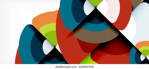 Circles and triangles geometric abstract background. Trendy abstract layout template for business or technology presentation or web brochure cover, wallpaper. Vector illustration