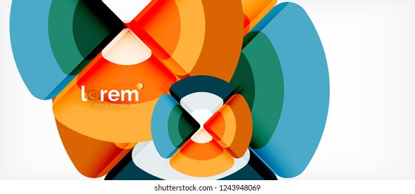 Circles and triangles geometric abstract background. Trendy abstract layout template for business or technology presentation or web brochure cover, wallpaper. Vector illustration