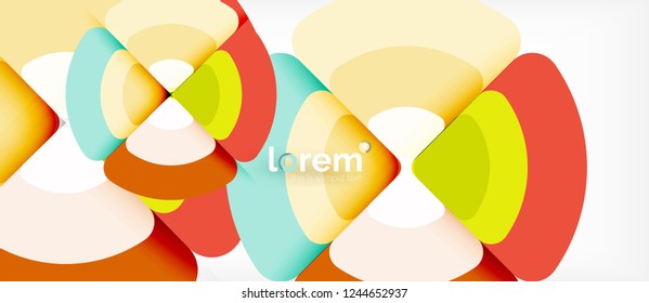 Círculos y triángulos de fondo abstracto geométrico. Plantilla de diseño abstracto de moda para presentación de negocios o tecnología o portada de folletos web, fondo de pantalla. Ilustración del vector