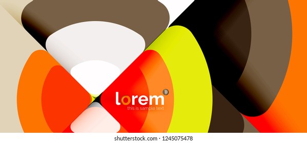 Circles and triangles geometric abstract background. Trendy abstract layout template for business or technology presentation or web brochure cover, wallpaper. Vector illustration