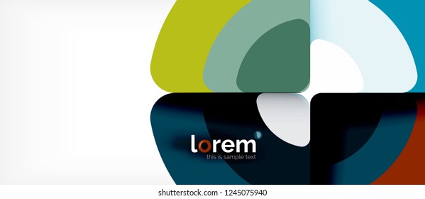 Círculos y triángulos de fondo abstracto geométrico. Plantilla de diseño abstracto de moda para presentación de negocios o tecnología o portada de folletos web, fondo de pantalla. Ilustración del vector