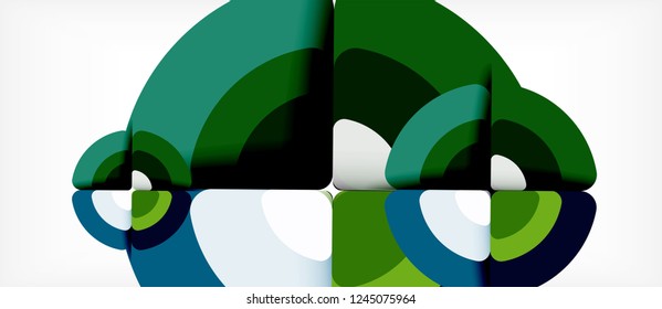 Circles and triangles geometric abstract background. Trendy abstract layout template for business or technology presentation or web brochure cover, wallpaper. Vector illustration