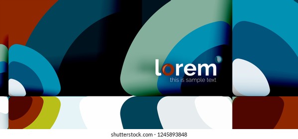 Círculos y triángulos de fondo abstracto geométrico. Plantilla de diseño abstracto de moda para presentación de negocios o tecnología o portada de folletos web, fondo de pantalla. Ilustración del vector