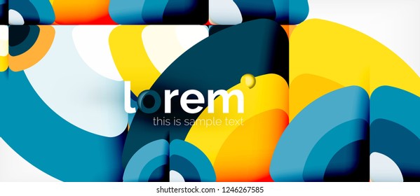 Circles and triangles geometric abstract background. Trendy abstract layout template for business or technology presentation or web brochure cover, wallpaper. Vector illustration