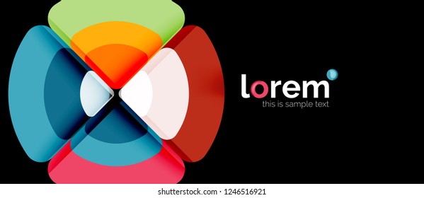 Círculos y triángulos de fondo abstracto geométrico. Plantilla de diseño abstracto de moda para presentación de negocios o tecnología o portada de folletos web, fondo de pantalla. Ilustración del vector