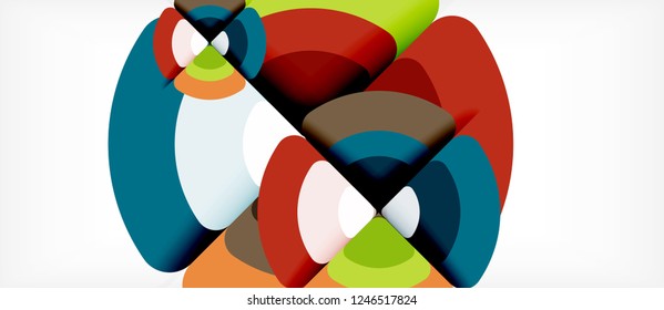 Circles and triangles geometric abstract background. Trendy abstract layout template for business or technology presentation or web brochure cover, wallpaper. Vector illustration