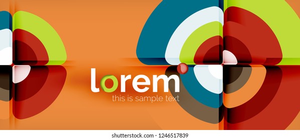 Círculos y triángulos de fondo abstracto geométrico. Plantilla de diseño abstracto de moda para presentación de negocios o tecnología o portada de folletos web, fondo de pantalla. Ilustración del vector