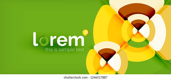 Círculos y triángulos de fondo abstracto geométrico. Plantilla de diseño abstracto de moda para presentación de negocios o tecnología o portada de folletos web, fondo de pantalla. Ilustración del vector