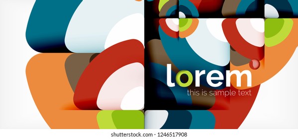 Circles and triangles geometric abstract background. Trendy abstract layout template for business or technology presentation or web brochure cover, wallpaper. Vector illustration