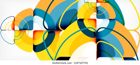 Circles and triangles geometric abstract background. Trendy abstract layout template for business or technology presentation or web brochure cover, wallpaper. Vector illustration