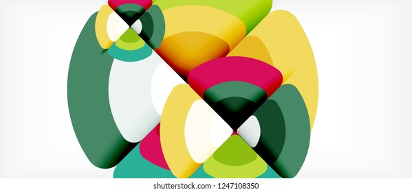 Circles and triangles geometric abstract background. Trendy abstract layout template for business or technology presentation or web brochure cover, wallpaper. Vector illustration