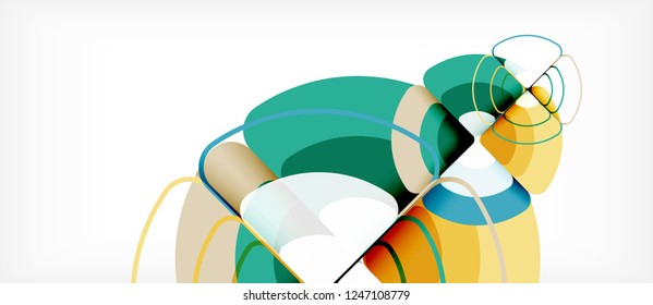 Circles and triangles geometric abstract background. Trendy abstract layout template for business or technology presentation or web brochure cover, wallpaper. Vector illustration