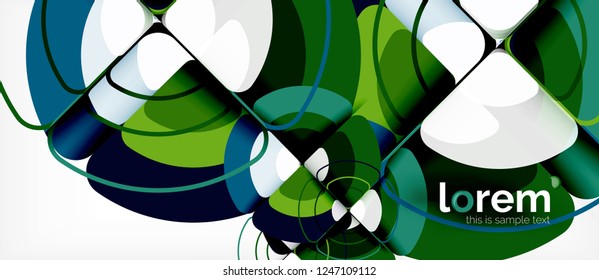 Circles and triangles geometric abstract background. Trendy abstract layout template for business or technology presentation or web brochure cover, wallpaper. Vector illustration