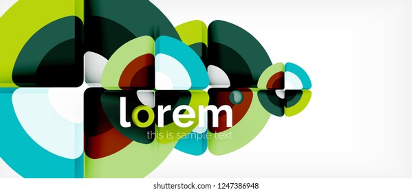 Circles and triangles geometric abstract background. Trendy abstract layout template for business or technology presentation or web brochure cover, wallpaper. Vector illustration