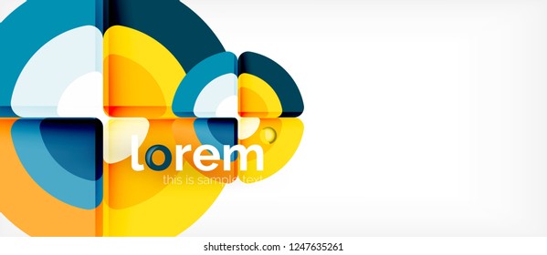 Kreise und Dreiecke, geometrischer abstrakter Hintergrund. Trendy abstrakte Layout-Vorlage für Geschäfts- oder Technologiepräsentation oder Web-Broschüre Titelbild, Bildschirmhintergrund. Vektorgrafik