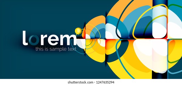Circles and triangles geometric abstract background. Trendy abstract layout template for business or technology presentation or web brochure cover, wallpaper. Vector illustration