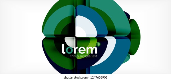 Círculos e triângulos com fundo abstrato geométrico. Modelo de layout abstrato moderno para apresentação de negócios ou tecnologia ou capa de brochura da web, papel de parede. Ilustração vetorial