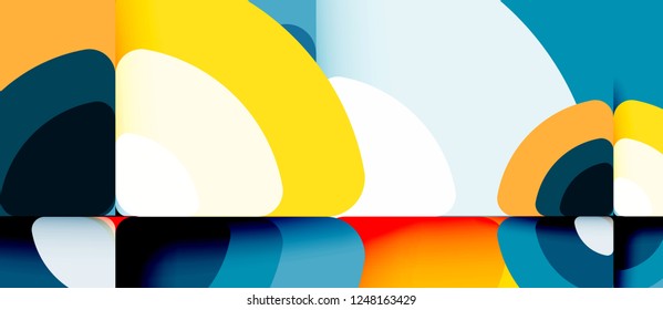 Circles and triangles geometric abstract background. Trendy abstract layout template for business or technology presentation or web brochure cover, wallpaper. Vector illustration