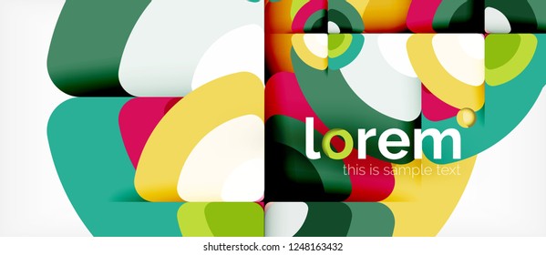 Circles and triangles geometric abstract background. Trendy abstract layout template for business or technology presentation or web brochure cover, wallpaper. Vector illustration