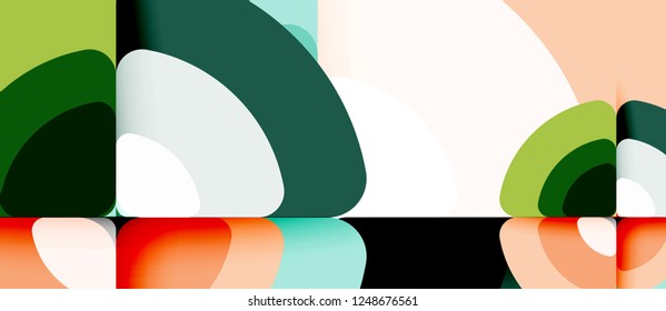 Circles and triangles geometric abstract background. Trendy abstract layout template for business or technology presentation or web brochure cover, wallpaper. Vector illustration