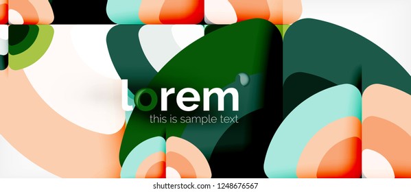 Circles and triangles geometric abstract background. Trendy abstract layout template for business or technology presentation or web brochure cover, wallpaper. Vector illustration