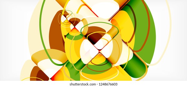 Círculos y triángulos de fondo abstracto geométrico. Plantilla de diseño abstracto de moda para presentación de negocios o tecnología o portada de folletos web, fondo de pantalla. Ilustración del vector